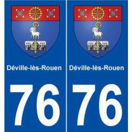 76 Déville-lès-Rouen blason autocollant plaque stickers ville