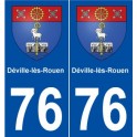 76 Déville-lès-Rouen blason autocollant plaque stickers ville