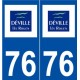 76 Déville-lès-Rouen logo autocollant plaque stickers ville