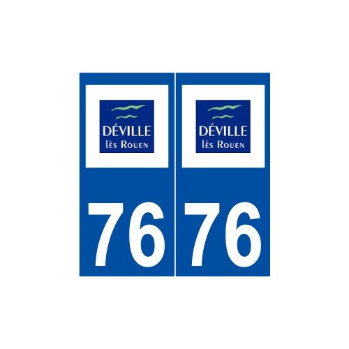 76 Déville-lès-Rouen logo autocollant plaque stickers ville