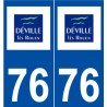 76 Déville-lès-Rouen logo autocollant plaque stickers ville