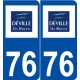 76 Déville-lès-Rouen logo autocollant plaque stickers ville