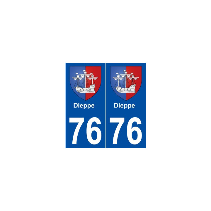 76 Dieppe blason autocollant plaque stickers ville