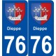 76 Dieppe blason autocollant plaque stickers ville