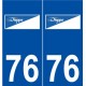 76 Dieppe logo autocollant plaque stickers ville