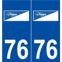 76 Dieppe logo autocollant plaque stickers ville