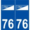 76 Dieppe logo autocollant plaque stickers ville