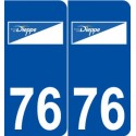 76 Dieppe logo autocollant plaque stickers ville