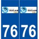 76 Duclair logo autocollant plaque stickers ville