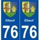76 Elbeuf blason autocollant plaque stickers ville