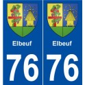 76 Elbeuf blason autocollant plaque stickers ville