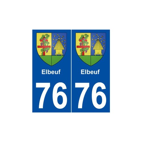 76 Elbeuf blason autocollant plaque stickers ville