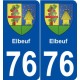 76 Elbeuf blason autocollant plaque stickers ville