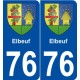 76 Elbeuf blason autocollant plaque stickers ville