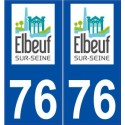 76 Elbeuf logo autocollant plaque stickers ville