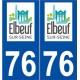 76 Elbeuf logo autocollant plaque stickers ville