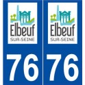 76 Elbeuf logo autocollant plaque stickers ville