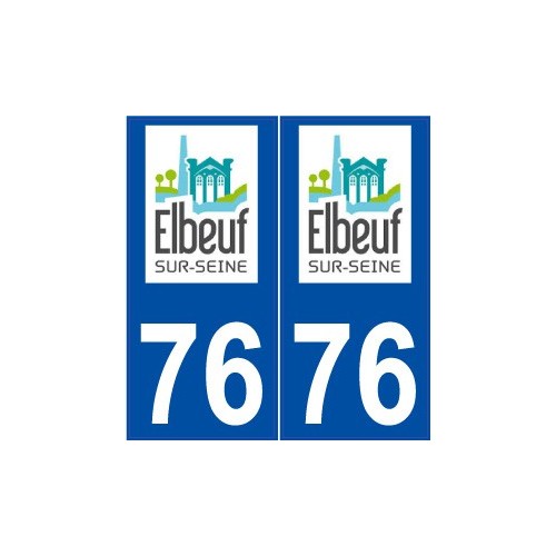 76 Elbeuf logo autocollant plaque stickers ville