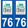 76 Elbeuf logo autocollant plaque stickers ville