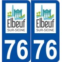 76 Elbeuf logo autocollant plaque stickers ville