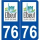 76 Elbeuf logo autocollant plaque stickers ville