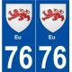 76 Eu blason autocollant plaque stickers ville