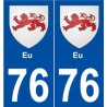 76 Eu blason autocollant plaque stickers ville