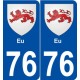 76 Eu blason autocollant plaque stickers ville