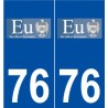 76 Eu logo autocollant plaque stickers ville