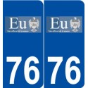 76 Eu logo autocollant plaque stickers ville