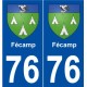 76 Fécamp blason autocollant plaque stickers ville