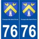 76 Franqueville-Saint-Pierre blason autocollant plaque stickers ville