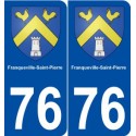 76 Franqueville-Saint-Pierre blason autocollant plaque stickers ville