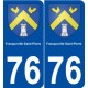 76 Franqueville-Saint-Pierre blason autocollant plaque stickers ville