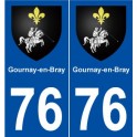 76 Gournay-en-Bray coat of arms sticker plate stickers city