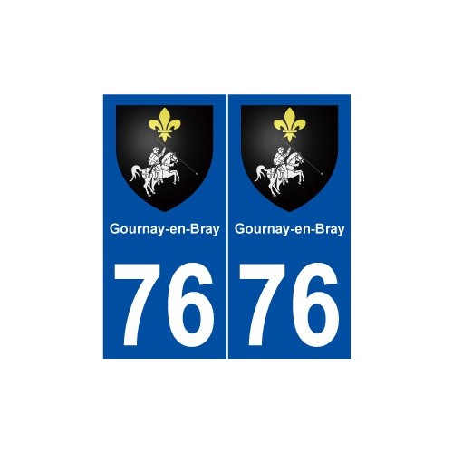 76 Gournay-en-Bray blason autocollant plaque stickers ville