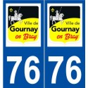 76 Gournay-en-Bray logo autocollant plaque stickers ville