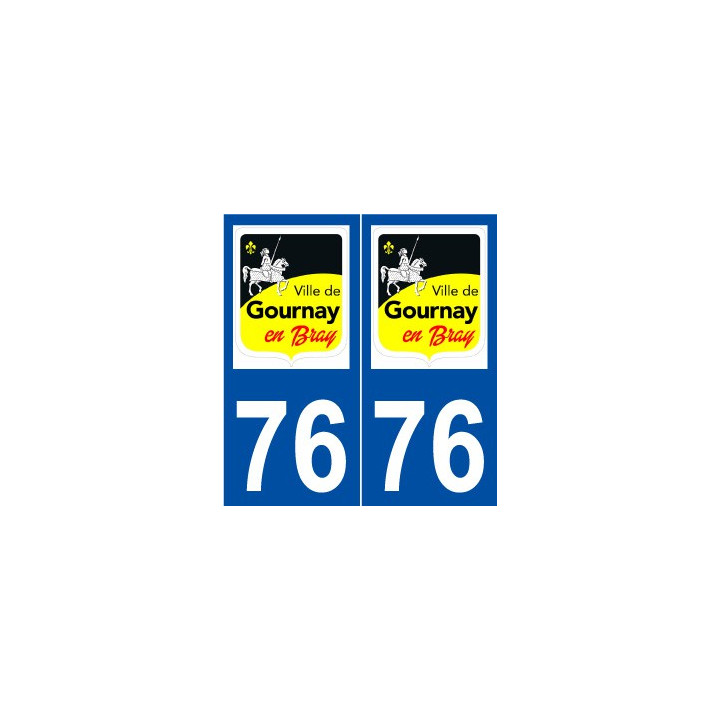 76 Gournay-en-Bray logo autocollant plaque stickers ville
