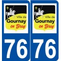 76 Gournay-en-Bray logo autocollant plaque stickers ville