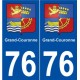 76 Grand-Couronne blason autocollant plaque stickers ville