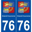 76 Grand-Couronne blason autocollant plaque stickers ville