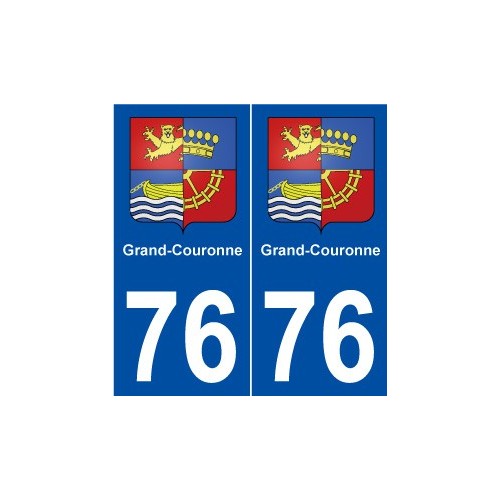 76 Grand-Couronne blason autocollant plaque stickers ville