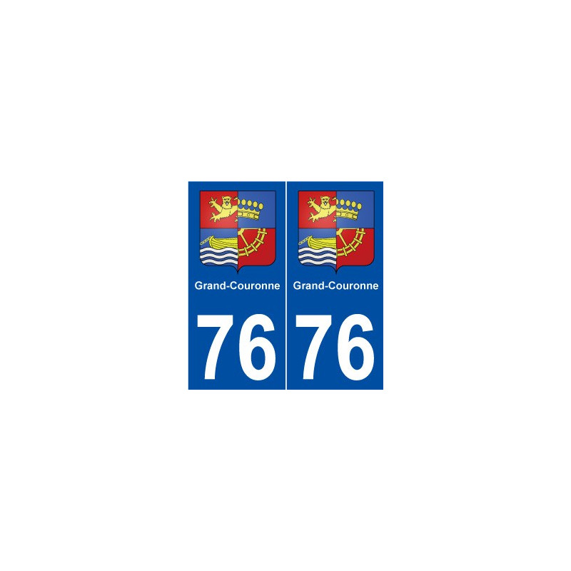 76 Grand-Couronne blason autocollant plaque stickers ville