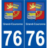 76 Grand-Couronne blason autocollant plaque stickers ville