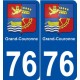 76 Grand-Couronne blason autocollant plaque stickers ville