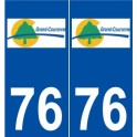 76 Grand-Couronne logo autocollant plaque stickers ville