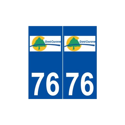 76 Grand-Couronne logo autocollant plaque stickers ville