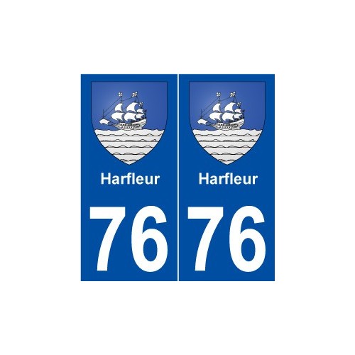 76 Harfleur blason autocollant plaque stickers ville