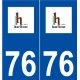 76 Harfleur logo autocollant plaque stickers ville