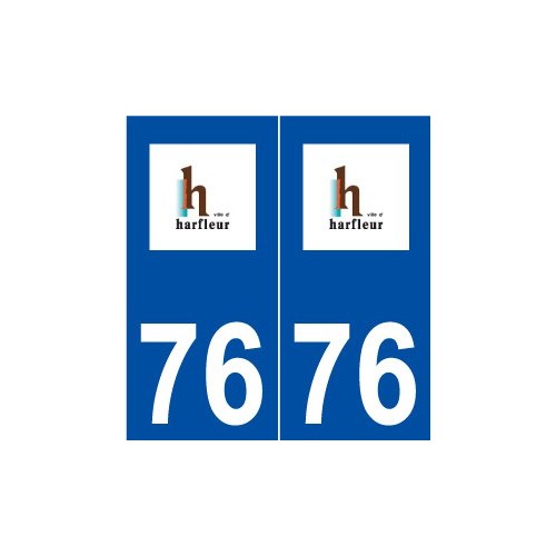 76 Harfleur logo autocollant plaque stickers ville